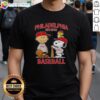 Pretty Charlie Brown and Snoopy X Philadelphia Phillies Basketball T-Shirt, established 1962, featuring playful cartoon design.