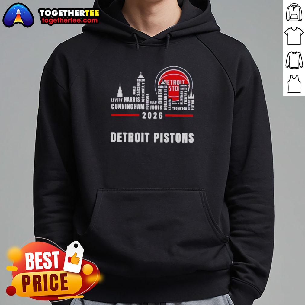 Pretty Detroit Pistons 2026 Greatest Of All Time Players City Skyline Hoodie Stylish Detroit Pistons 2026 hoodie featuring the city skyline and the greatest of all time players design.