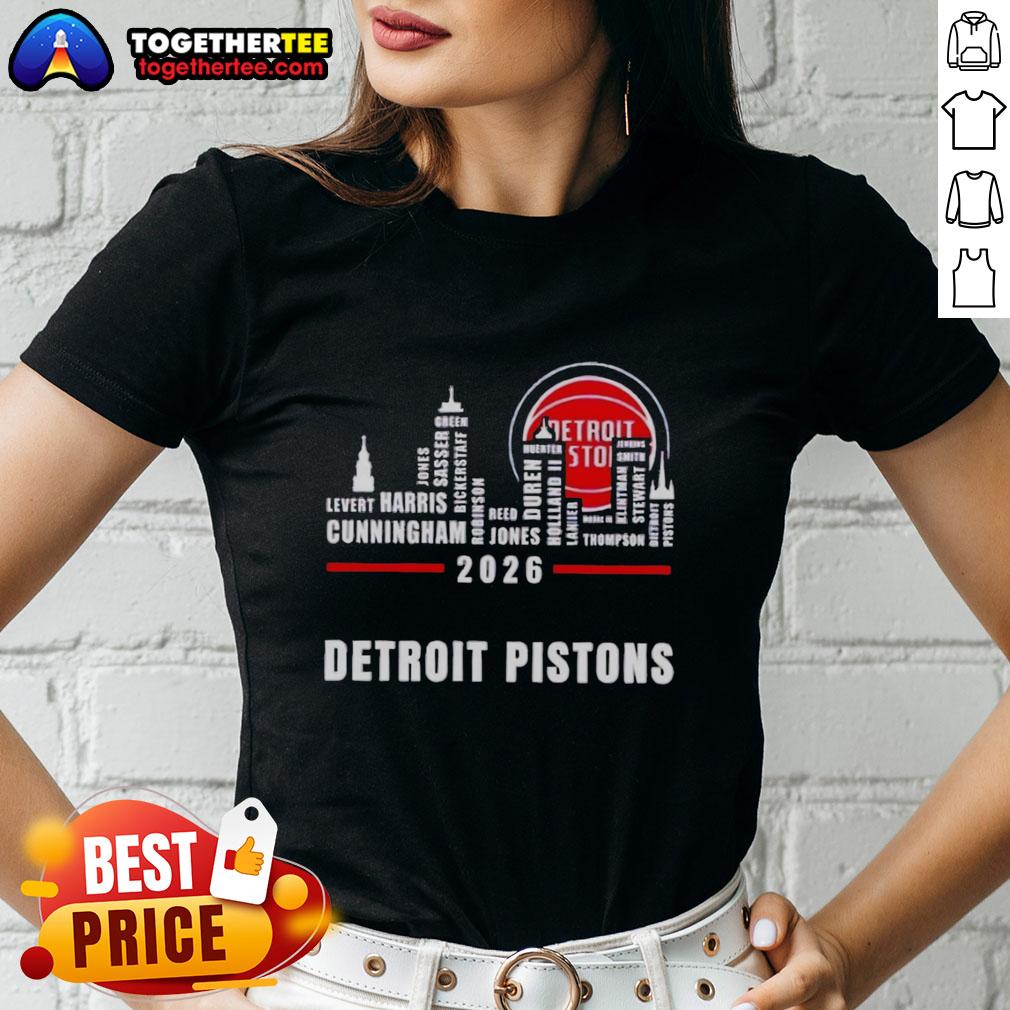 Pretty Detroit Pistons 2026 Greatest Of All Time Players City Skyline Ladies-Tee Pretty Detroit Pistons 2026 Greatest of All Time Players tee with city skyline design, perfect for fans and collectors.