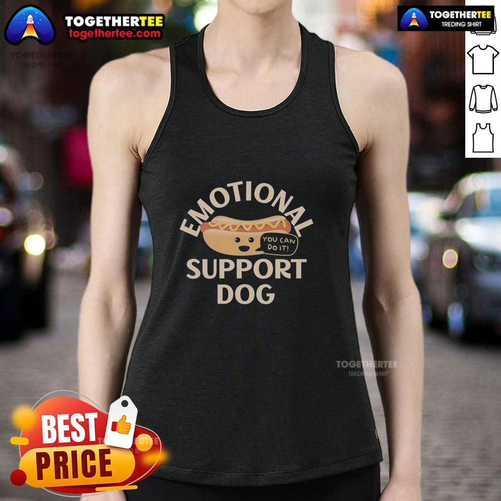 Pretty Emotional Support Dog Hot Dog Tank Top