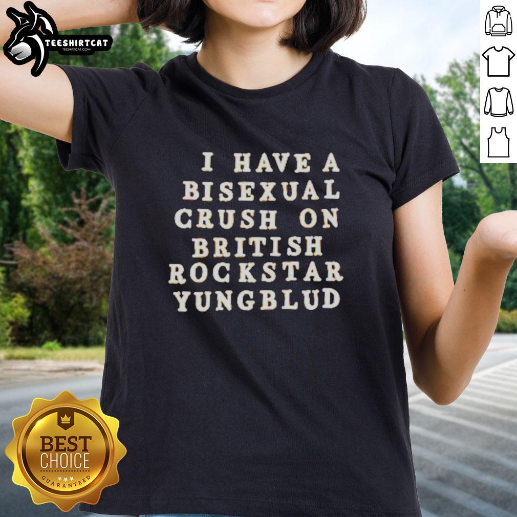 pretty-i-have-a-bisexual-crush-on-british-rockstar-yungblud-ladies-tee Pretty ladies tee featuring 'I Have A Bisexual Crush On British Rockstar Yungblud' design, perfect for fans and pride celebrations.