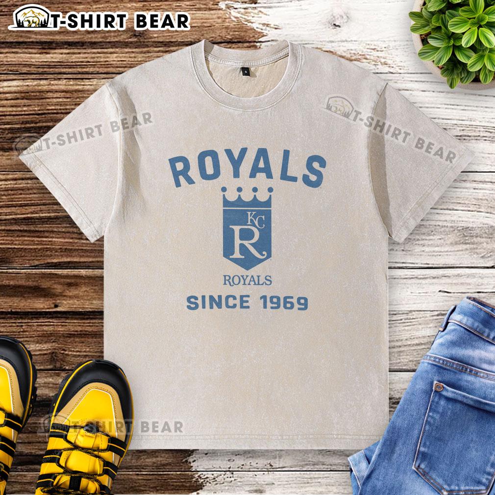 Pretty Kansas City Royals Cooperstown Duster Washed T Shirt Pretty Kansas City Royals Cooperstown Duster Washed T-Shirt displayed on a hanger, showcasing its stylish design and vibrant colors.