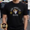 Pretty Los Angeles Rams Heritage Print T-Shirt featuring a stylish design and vibrant team colors for fans.