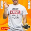 Pretty Make Marvel Male Again T-Shirt featuring bold graphic design and vibrant colors for comic book fans.