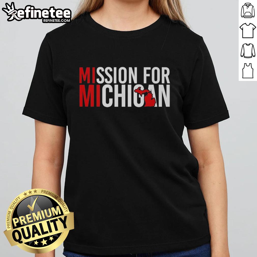 pretty-mission-for-michigan-ladies-tee Pretty Mission for Michigan Ladies Tee featuring a stylish design and vibrant colors, perfect for casual wear in Michigan.