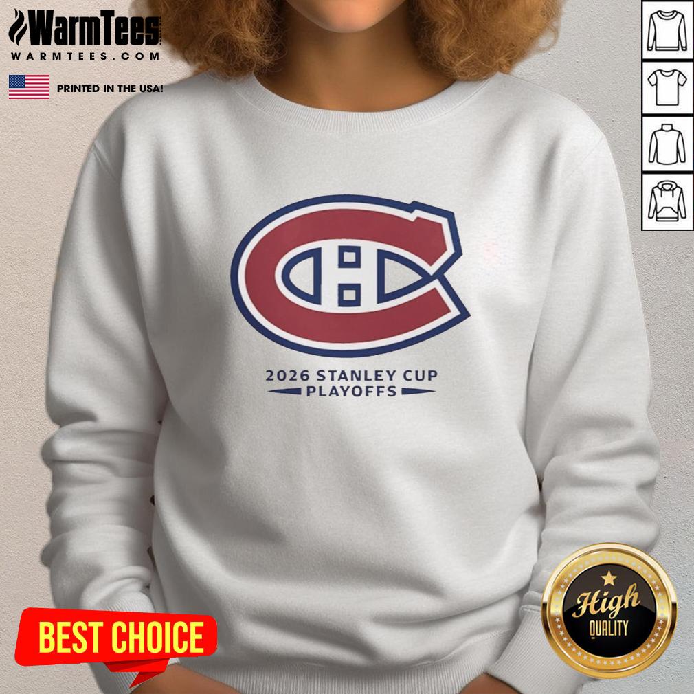 pretty-montreal-canadiens-nhl-2026-stanley-cup-playoffs-sweatshirt Pretty Montreal Canadiens NHL 2026 Stanley Cup Playoffs sweatshirt in red with team logo, perfect for fans and game day.