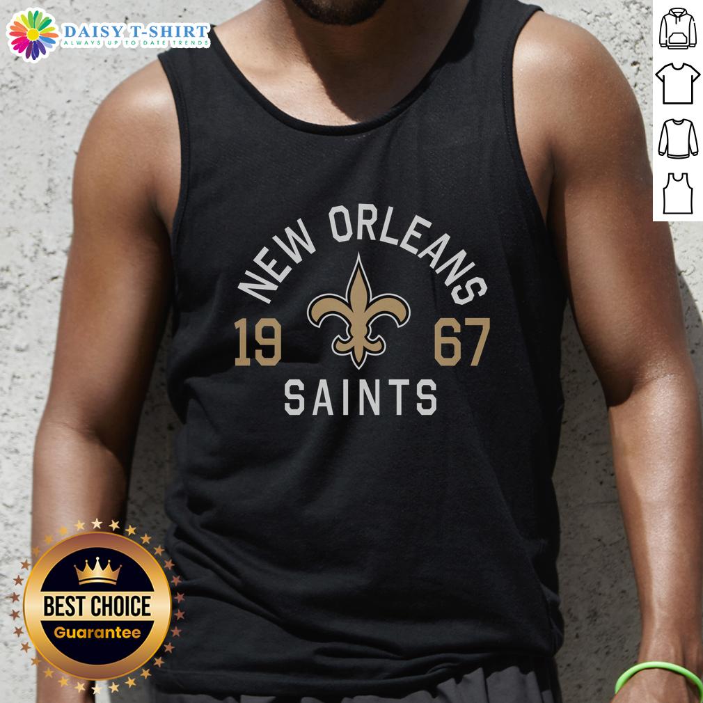 Pretty New Orleans Saints Heritage Print Tank Top Alt Text: Stylish Pretty New Orleans Saints Heritage Print Tank Top for fans, featuring vibrant team colors and logo design.