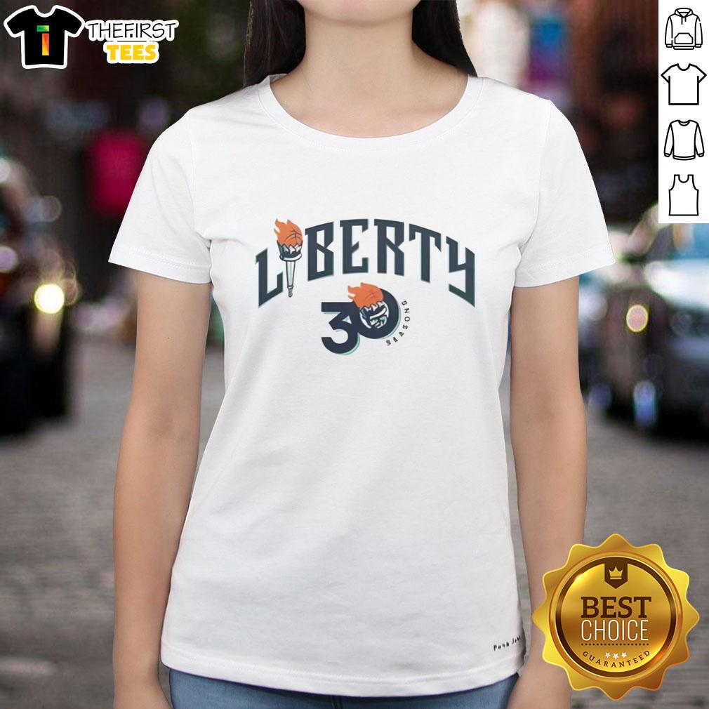pretty-new-york-liberty-30th-anniversary-2026-ladies-tee Pretty New York Liberty 30th Anniversary 2026 Ladies Tee in vibrant colors, celebrating women's basketball heritage.