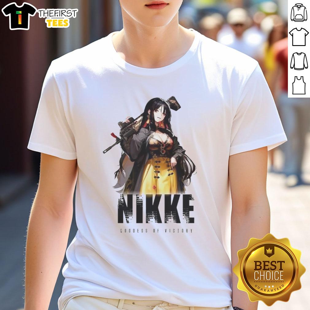pretty-nikke-goddess-of-victory-t-shirt-1 Pretty Nikke Goddess of Victory T-Shirt featuring a vibrant design with a heroic figure and stylish graphics.
