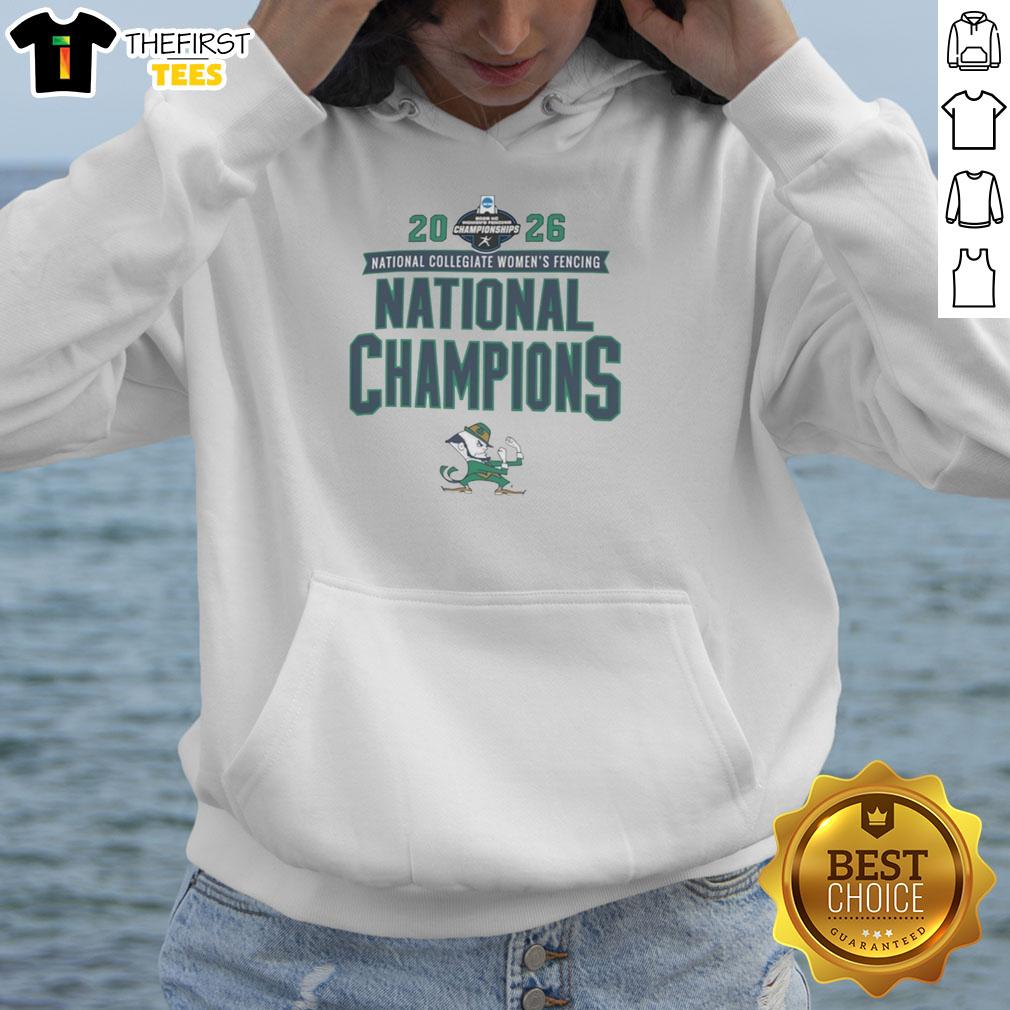 pretty-notre-dame-fighting-irish-champion-2026-ncaa-womens-fencing-national-champions-hoodie Pretty Notre Dame Fighting Irish Champion 2026 NCAA Women's Fencing National Champions hoodie design featuring school colors.