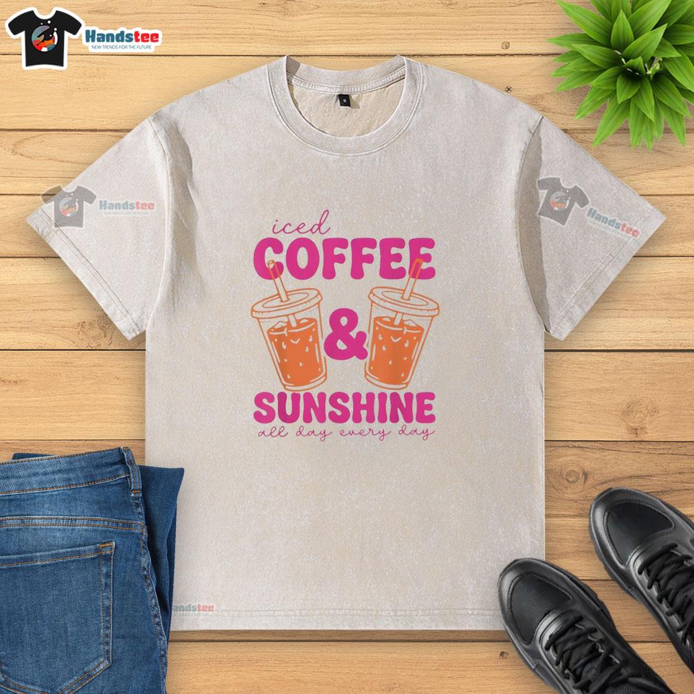 pretty-orange-juice-iced-coffee-and-sunshine-all-day-every-day-graphic-washed-t-shirt Graphic washed t-shirt featuring 'Pretty Orange Juice Iced Coffee and Sunshine All Day Every Day' design, perfect for summer.