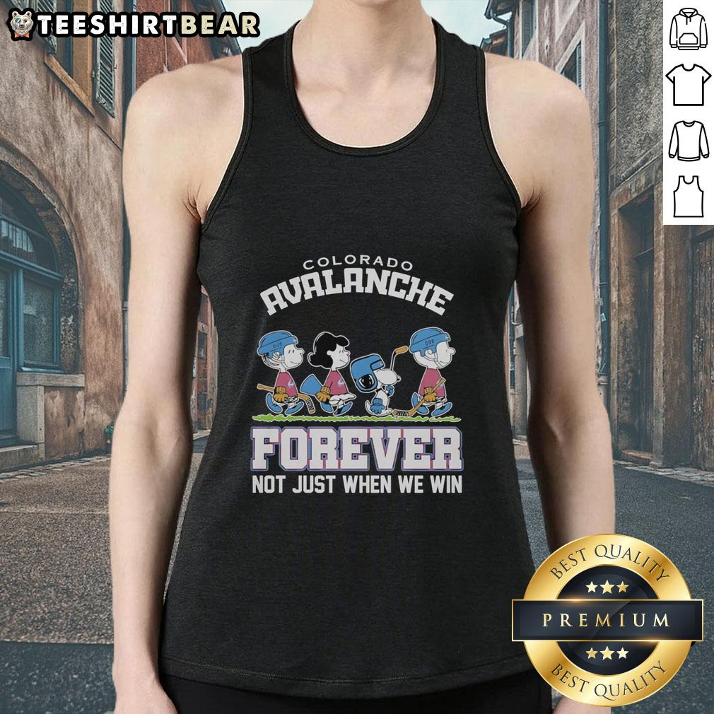 pretty-peanuts-characters-x-colorado-avalanche-nhl-forever-not-just-when-we-win-tank-top Pretty Peanuts characters on a Colorado Avalanche NHL tank top, featuring 'Forever Not Just When We Win' slogan.