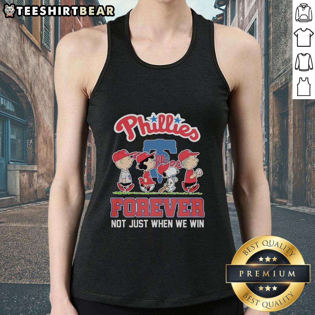 pretty-peanuts-characters-x-philadelphia-phillies-mlb-forever-not-just-when-we-win-tank-top Pretty Peanuts characters on a Philadelphia Phillies MLB tank top, celebrating fandom with 'Forever Not Just When We Win' slogan.