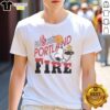 Pretty Peanuts Snoopy X Portland Fire T-Shirt featuring a vibrant Snoopy design, perfect for fans and collectors.