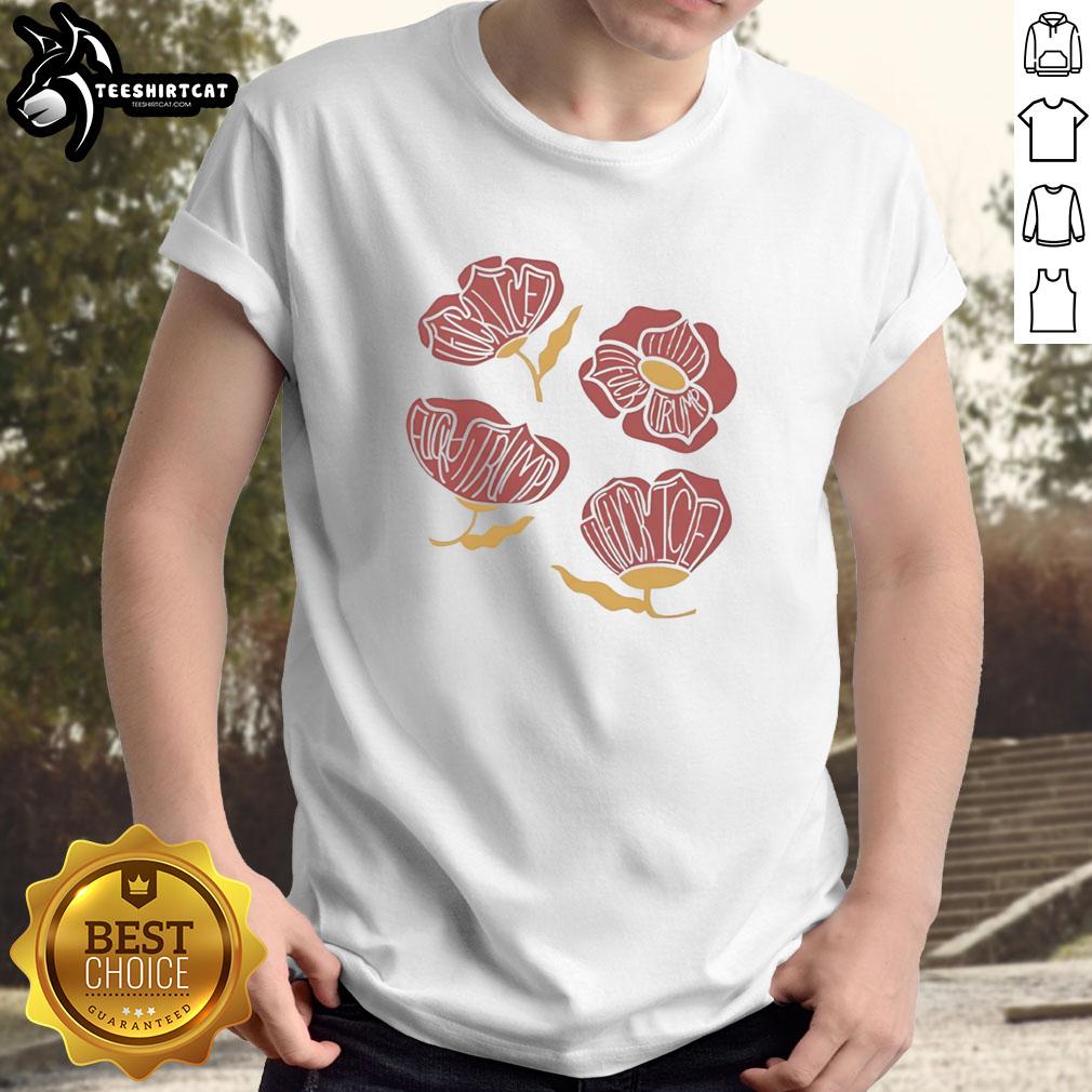 pretty-red-poppy-floral-fck-trump-t-shirt-1 Pretty red poppy floral Fck Trump T-shirt design featuring vibrant flowers and bold lettering for political statement.