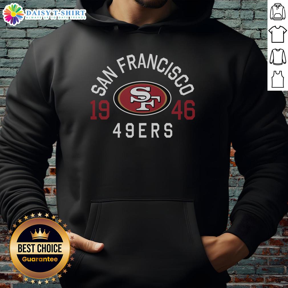 Pretty San Francisco 49Ers Heritage Print Hoodie Alt Text: Stylish San Francisco 49ers Heritage Print Hoodie featuring team colors and logo, perfect for fans and casual wear.