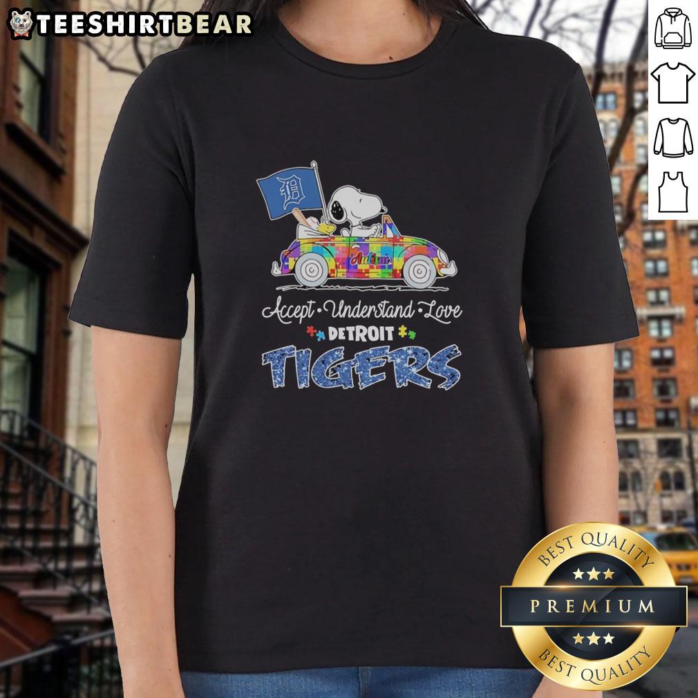 pretty-snoopy-and-woodstock-driving-car-autism-accept-understand-love-detroit-tigers-ladies-tee Alt Text: Pretty Snoopy and Woodstock driving a car on a Detroit Tigers ladies tee promoting autism acceptance and love.