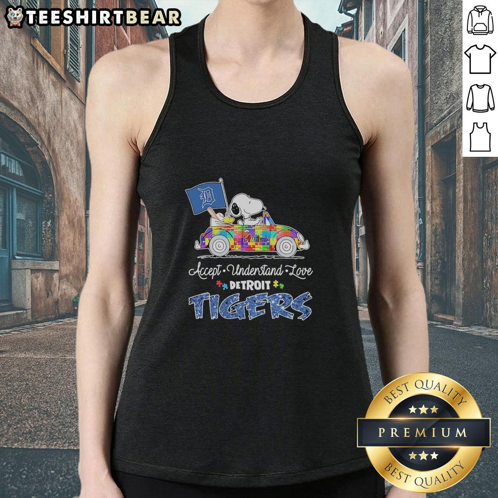 pretty-snoopy-and-woodstock-driving-car-autism-accept-understand-love-detroit-tigers-tank-top Alt Text: Pretty Snoopy and Woodstock driving a car on a Detroit Tigers tank top promoting autism acceptance and love.