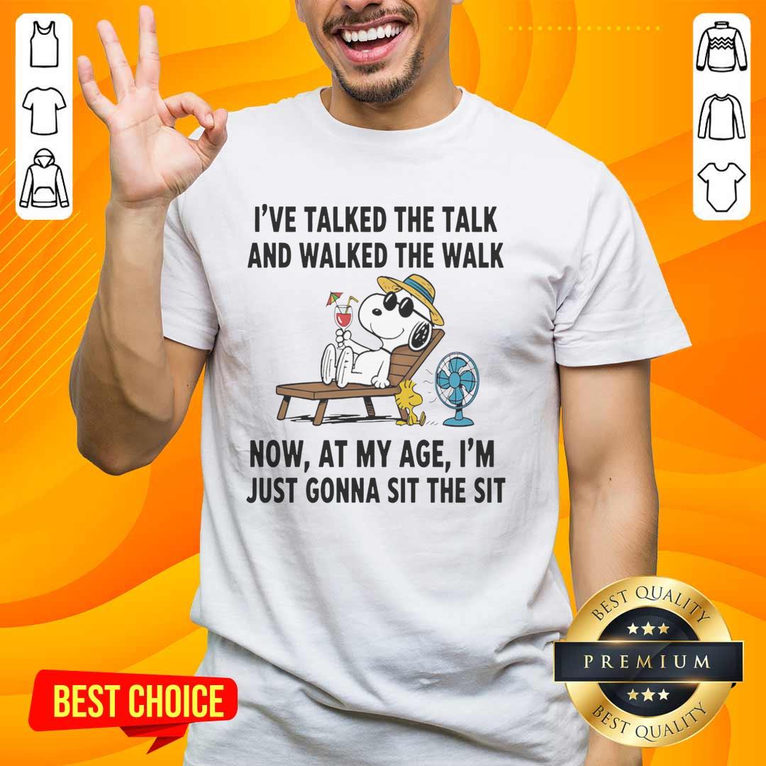 pretty-snoopy-ive-talked-the-talk-and-walked-the-walk-now-at-my-age-im-just-gonna-sit-the-sit-t-shirt-1 Alt Text: Pretty Snoopy t-shirt with 'I've talked the talk and walked the walk, now I'm just gonna sit the sit' quote.