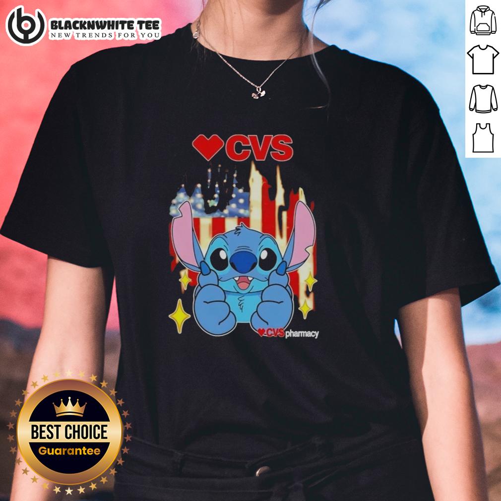 Pretty Stitch Like Cvs Pharmacy Usa Flag Ladies Tee Pretty stitch-like CVS Pharmacy USA flag ladies tee featuring vibrant colors and a stylish design for casual wear.