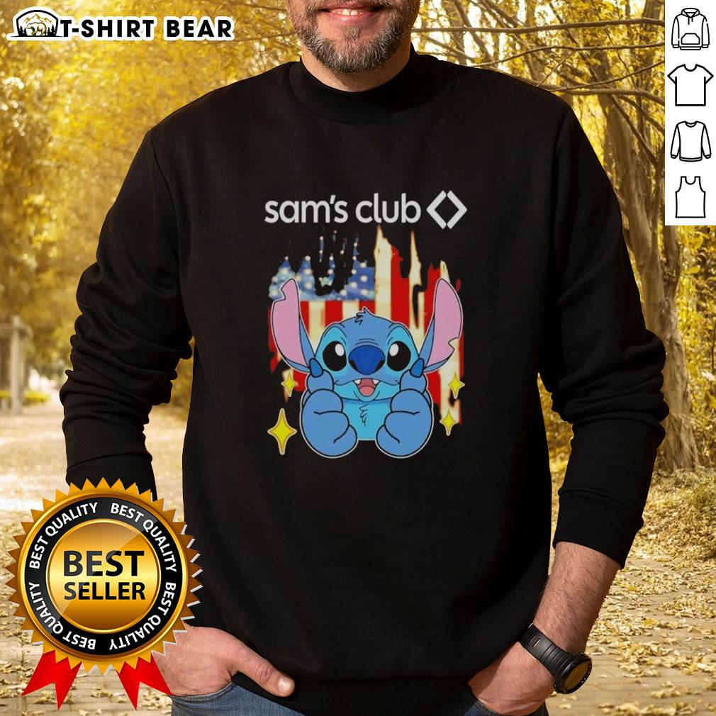 Pretty Stitch Like Sams Club Usa Flag Sweatshirt Pretty Stitch USA Flag Sweatshirt from Sam's Club, featuring a stylish design and comfortable fit for casual wear.