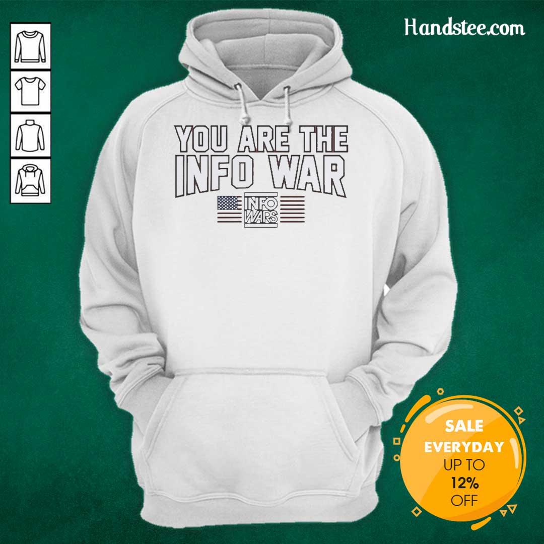 pretty-you-are-the-info-war-info-wars-american-flag-hoodie Alt Text: American flag hoodie featuring 'You Are The Info War' design from Info Wars, perfect for patriotic fans.