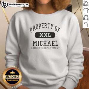Original Property Of XXL Michael Sweatshirt in black with bold graphics, perfect for casual wear and street style.