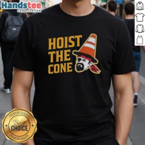 Premium Hoist The Cone Pirates T-Shirt featuring vibrant graphics and a comfortable fit for fans of the Pirates.
