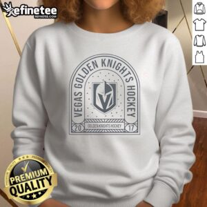 Alt Text: Stylish 'Awesome Vegas Golden Knights Hockey 2017' sweatshirt with unique archway design, perfect for fans.