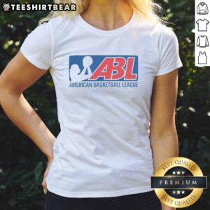Good American Basketball League logo on a stylish ladies tee, perfect for sports fans and casual wear.