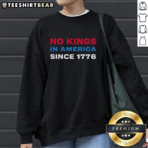 Premium Jamie Lee Curtis sweatshirt with 'No Kings in America Since 1776' design, perfect for fans and casual wear.