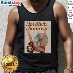 Official Hot Bitch Summer vintage poster tank top featuring bold graphics and a summer vibe, perfect for casual wear.