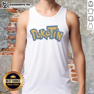 Original Pokotin Parody logo shirt tank top featuring a fun graphic design, perfect for casual wear and fan apparel.