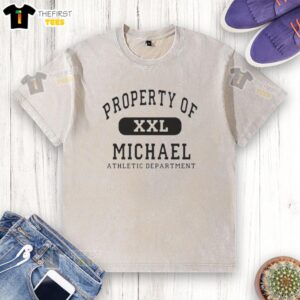 XXL Michael Washed T-Shirt displayed on a hanger, showcasing its soft fabric and stylish design for casual wear.