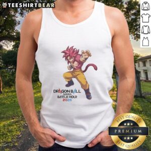 Awesome Dragon Ball Games Battle Hour 2026 event with a humorous 'I Love Dei' tank top design featuring a dragon.