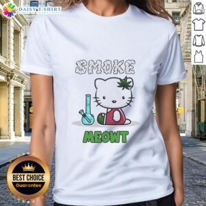 Good Smoke Meowt Hello Kitty Ladies Tee featuring a cute Hello Kitty design with vibrant colors and playful graphics.