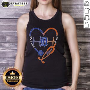 Hot Detroit Tigers stethoscope heartbeat tank top design, perfect for fans who love baseball and healthcare.