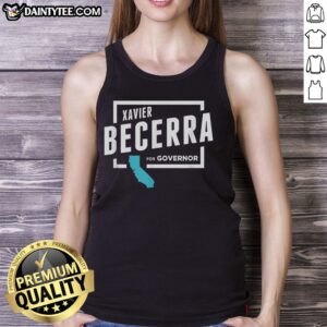 Premium Xavier Becerra for Governor 2026 tank top showcasing vibrant design and campaign message for supporters.