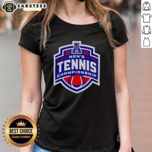 2026 American Conference Men's Tennis Championship logo on a ladies tee, showcasing sporty design and vibrant colors.