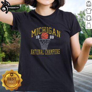 1989 National Champs ladies tee from Nice, Michigan, featuring vintage design and vibrant colors, perfect for sports fans.