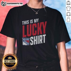Nice New York Rangers This Is My Lucky Ladies Tee, featuring a stylish design perfect for female fans of the team.