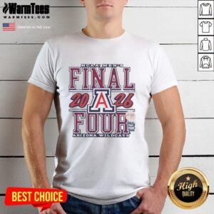 Good 2026 NCAA Men's Final Four Arizona Wildcats basketball graphic T-shirt featuring team colors and logo design.