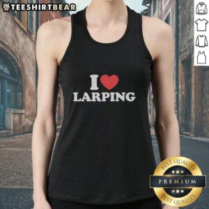 Official I Heart Larping heart shape tank top in vibrant colors, perfect for LARP enthusiasts and summer events.