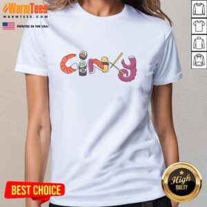 Premium Cincy Sushi Ladies Tee featuring a stylish sushi graphic, perfect for sushi lovers and trendy casual wear.