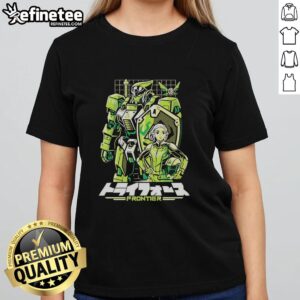 Mecha-style ladies tee featuring Nice Triad Frontier design from The Legend of Zelda: Ocarina of Time.