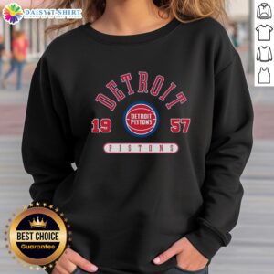 Alt Text: Gray sweatshirt featuring Awesome Detroit Pistons Established design, perfect for fans of the NBA team.