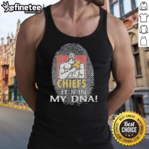 Original Gallagher Chiefs Football 2026 tank top featuring 'It's In My DNA Finger Print' design, perfect for fans.