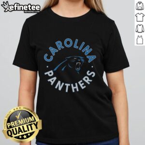Stylish Nice Carolina Panthers Circle Ladies Tee featuring team colors and logo, perfect for female fans.
