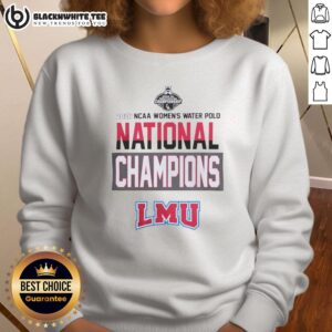 Alt Text: Loyola Marymount Lions 2026 NC Women's Water Polo National Champions sweatshirt in vibrant colors, showcasing team pride.