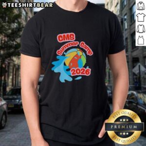 Official Cms Summer Camp 2026 Graphic T-Shirt featuring vibrant camp-themed design and logo for summer adventures.